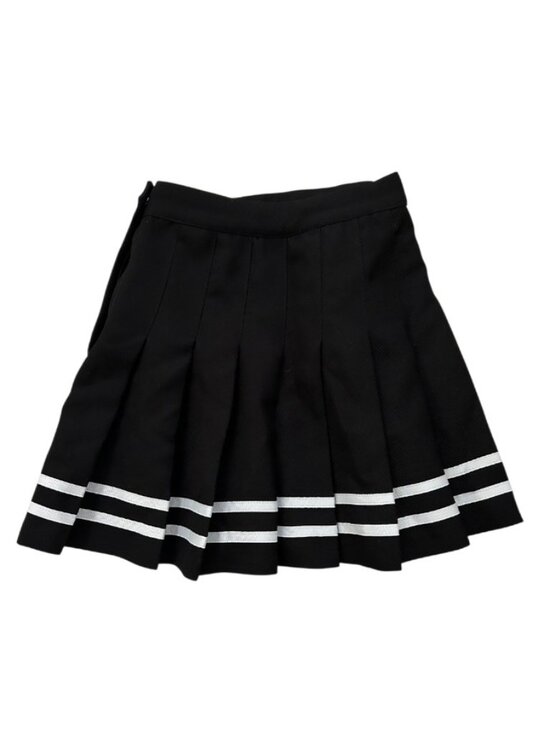 Divided H&M High Waist Pleated Mini Skirt Black White Stripe NWOT 2 - Picture 5 of 5